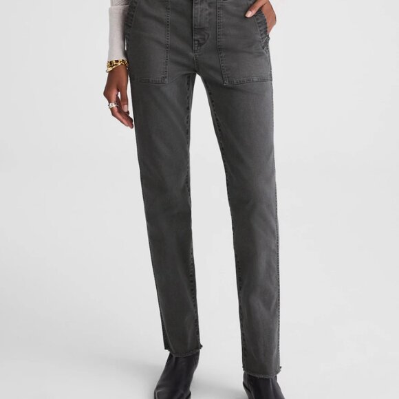 NWT Madewell The Slim Straight Utility Pant, Gray, 26T - Picture 3 of 5